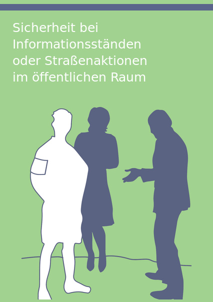 Illustration zum Flyer Sicherheit bei Informationsst&auml;nden und Stra&szlig;enaktionen